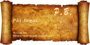 Pál Bogát névjegykártya